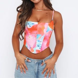 NWOT White Fox Boutique “Nothing New Bustier Tropical Lilly”